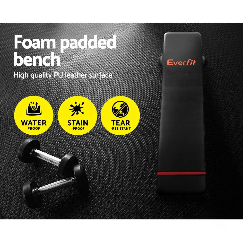 Everfit Weight Bench Flat Bench Press Home Gym Equipment 300kg Capacity Build Your Strength