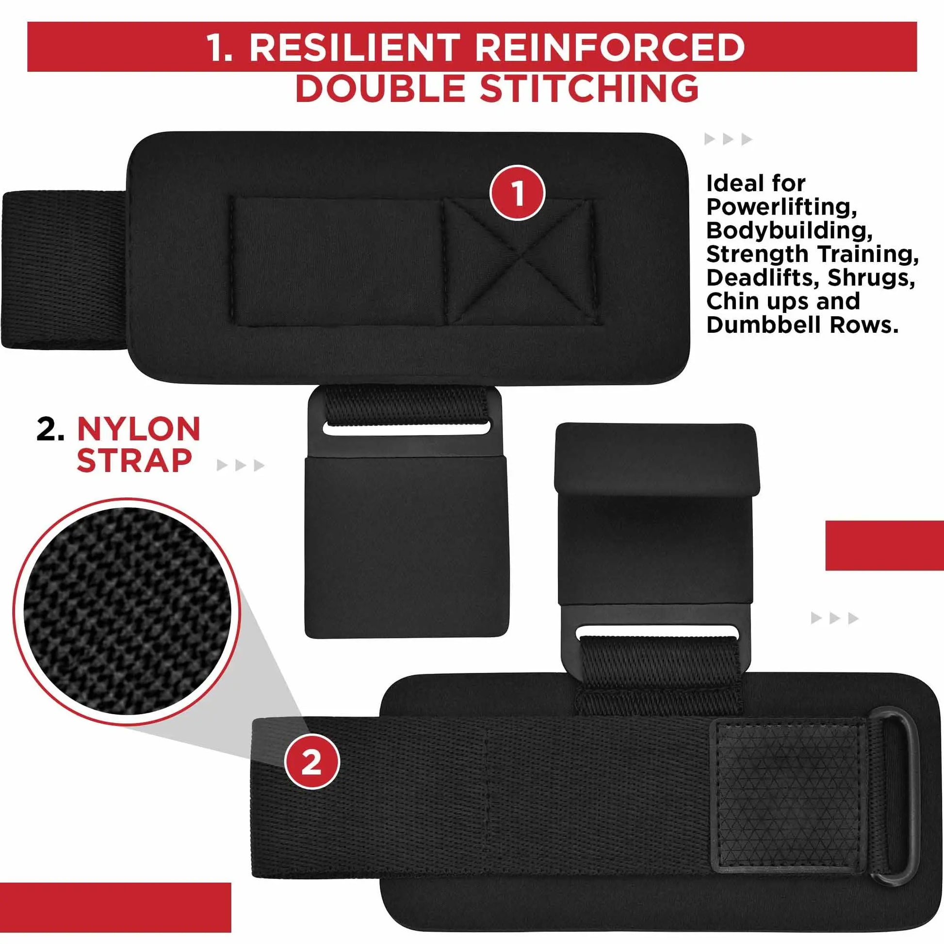 Pair Weight Lifting Hooks Straps Grip Wrist Wrap Support Powerlifting Deadlift Pull Up Build Your Strength