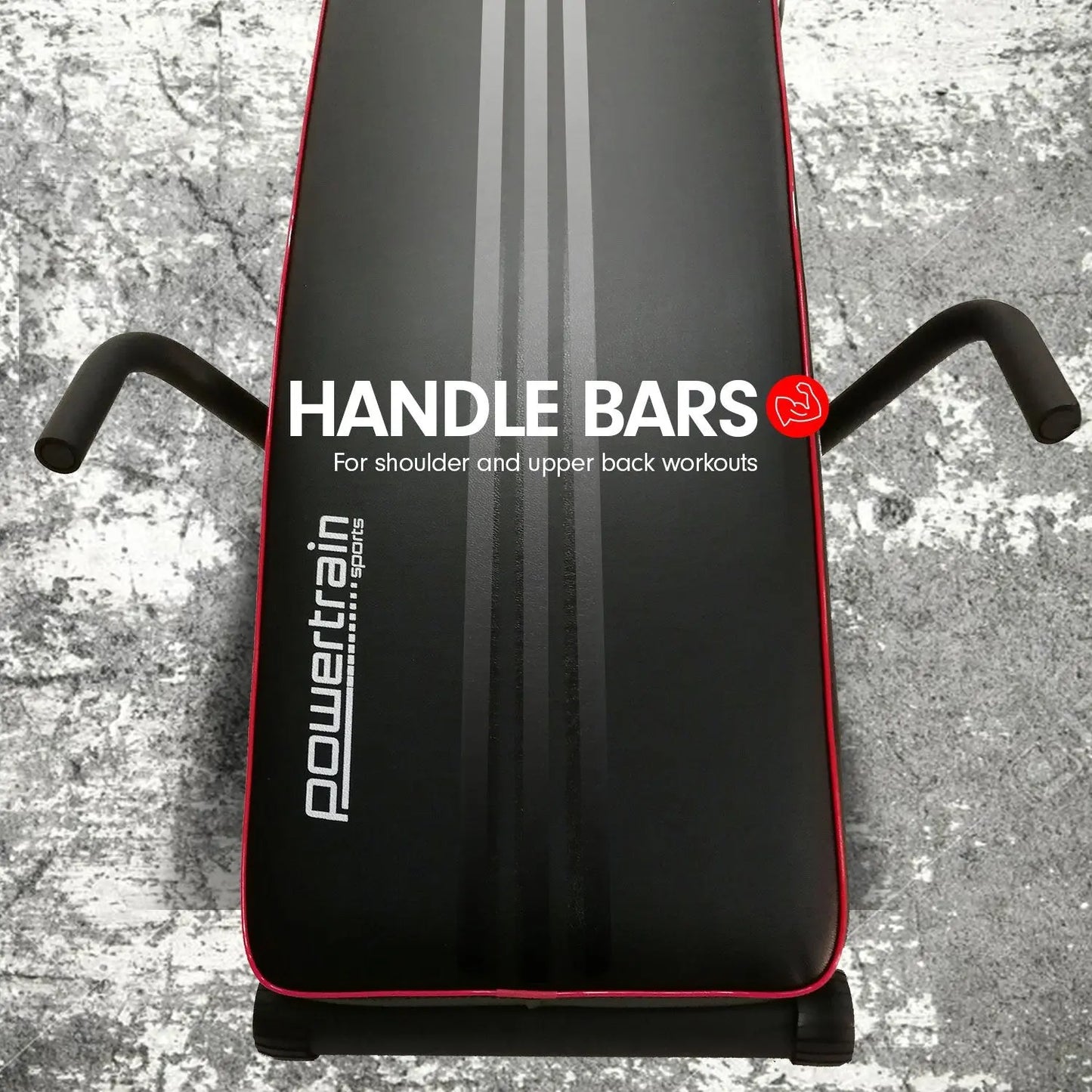 Powertrain Incline Sit-Up Bench with Resistance Bands and Rowing Bar Build Your Strength