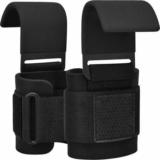 Pair Weight Lifting Hooks Straps Grip Wrist Wrap Support Powerlifting Deadlift Pull Up Build Your Strength
