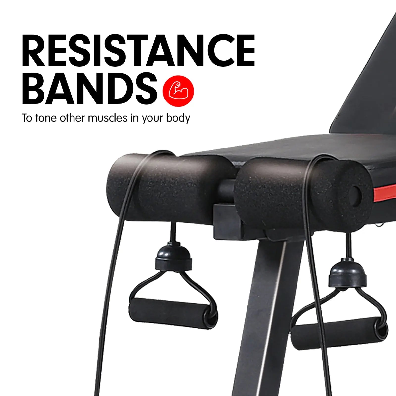 Powertrain Adjustable Incline Decline Exercise Bench Resistance Bands Build Your Strength