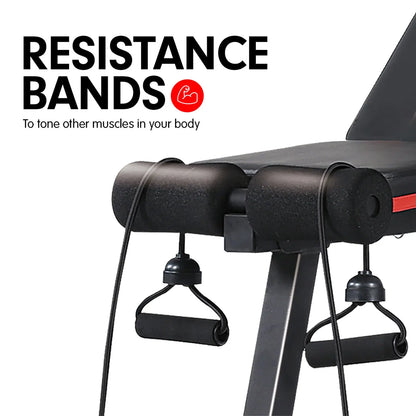 Powertrain Adjustable Incline Decline Exercise Bench Resistance Bands Build Your Strength