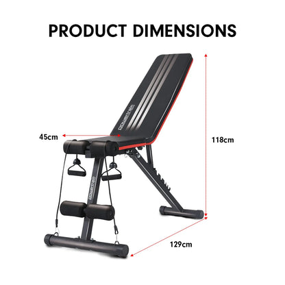 Powertrain Adjustable Incline Decline Exercise Bench Resistance Bands Build Your Strength