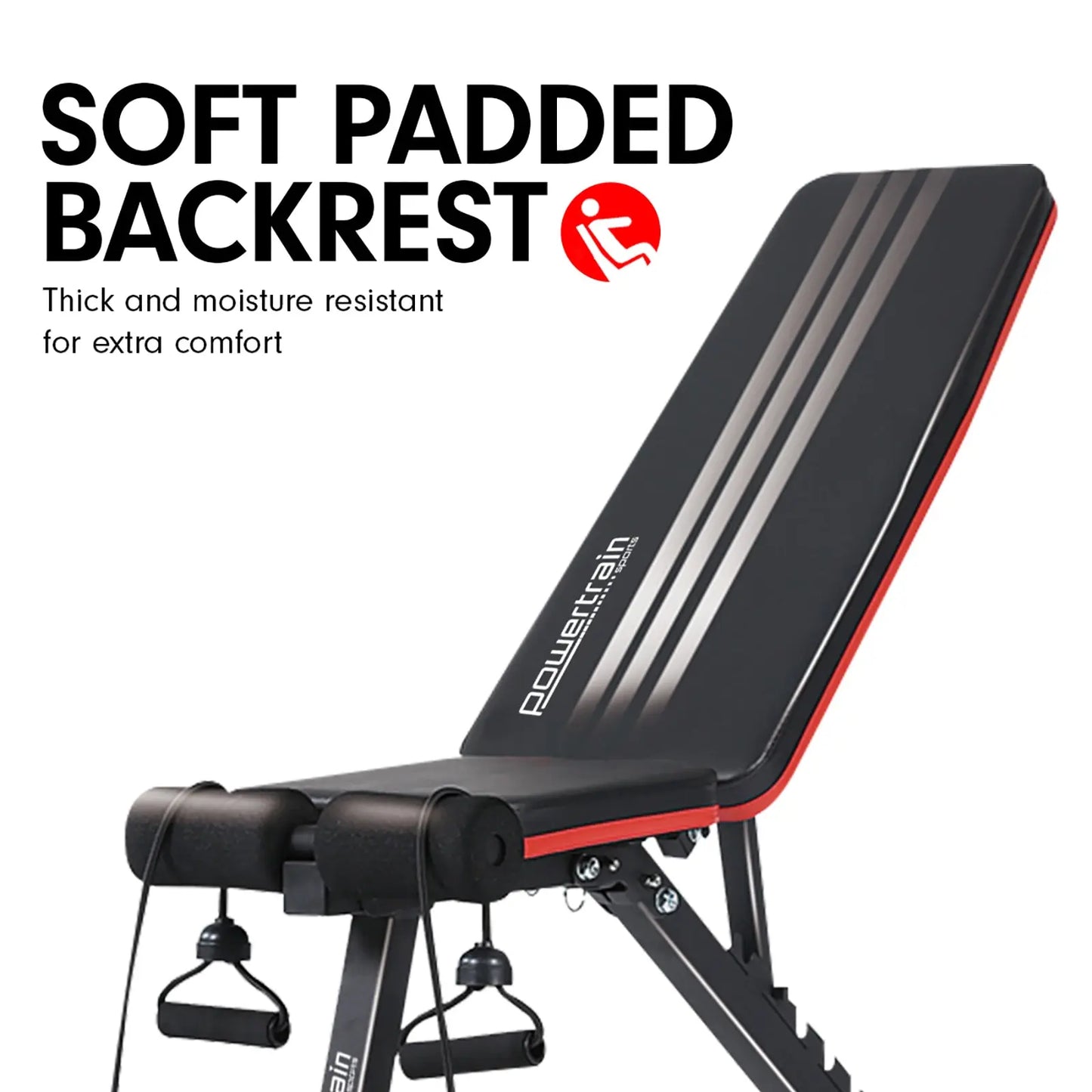 Powertrain Adjustable Incline Decline Exercise Bench Resistance Bands Build Your Strength