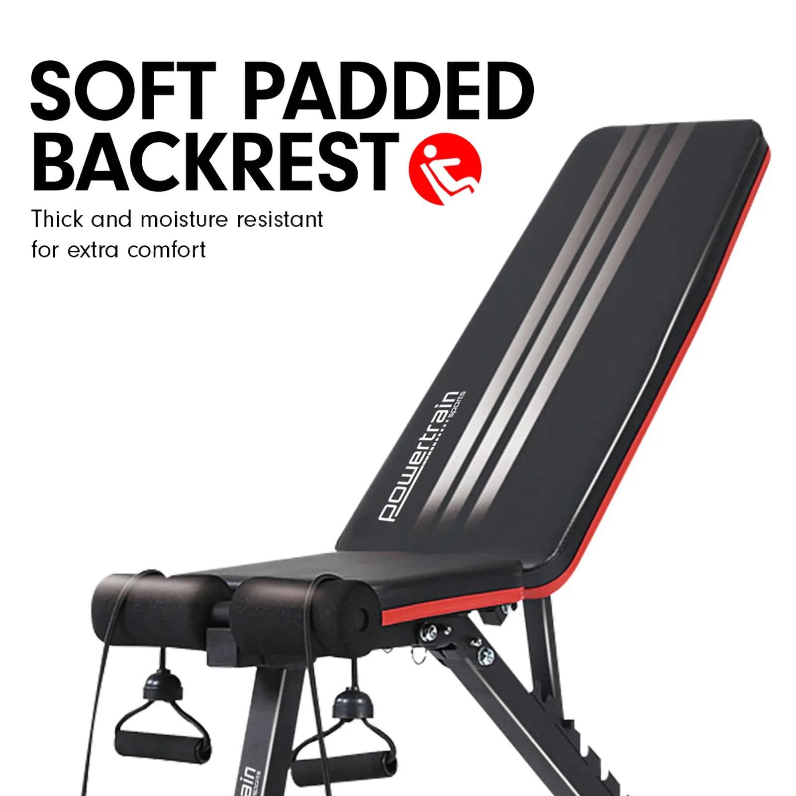 Powertrain Adjustable Incline Decline Exercise Bench Resistance Bands Build Your Strength
