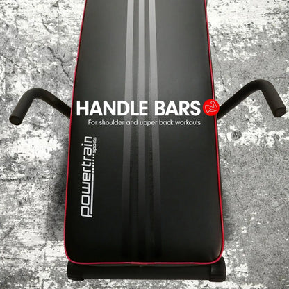 Powertrain Incline Sit-Up Bench with Resistance Bands and Rowing Bar Build Your Strength