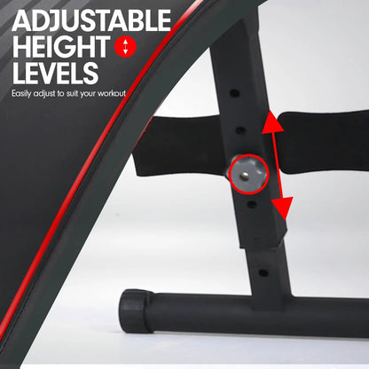 Powertrain Incline Sit-Up Bench with Resistance Bands and Rowing Bar Build Your Strength