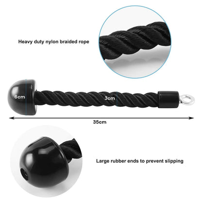 Single Grip Tricep PullDown Rope Cable Attachment Pull Down Rope Tricep Rope Pully Build Your Strength